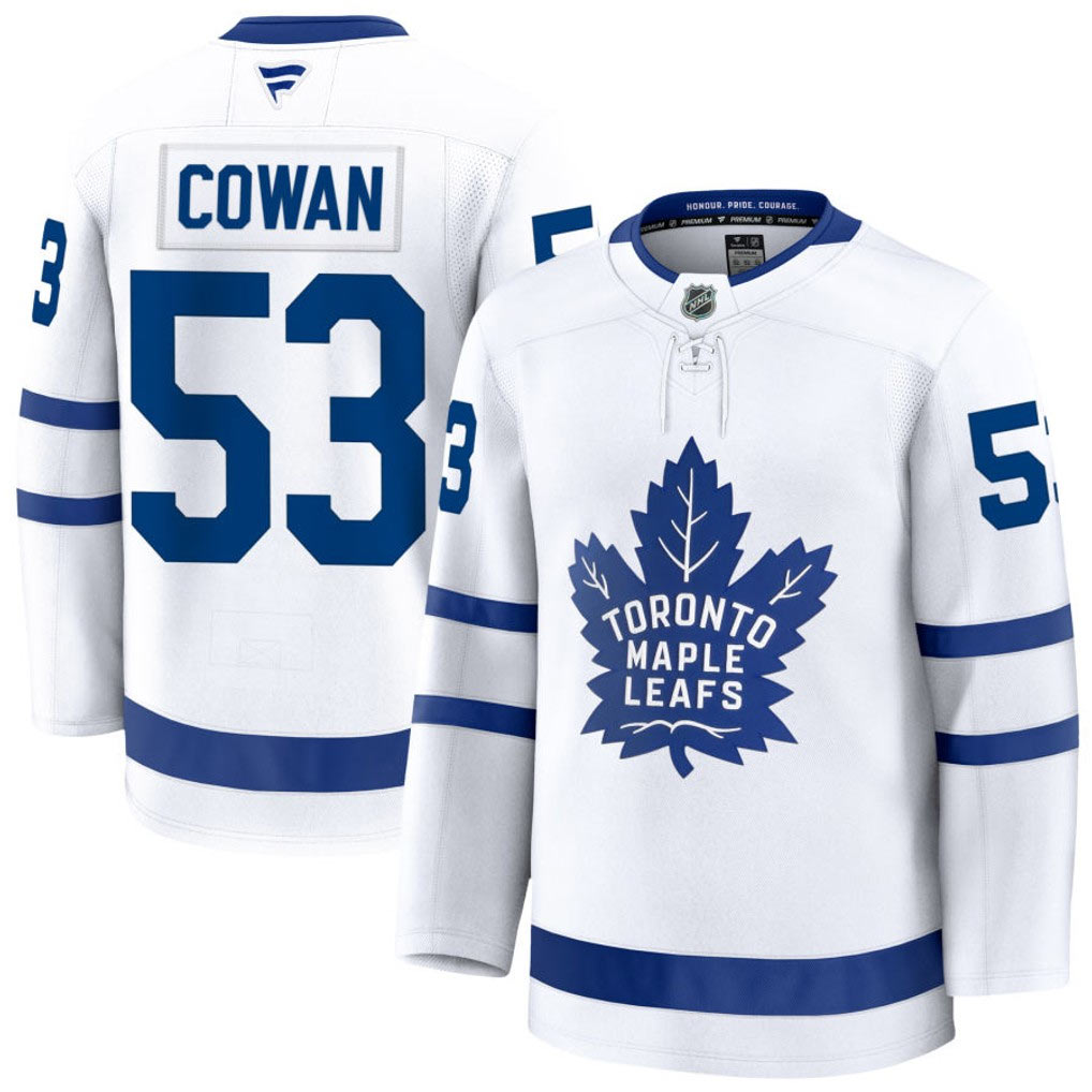 Men's Toronto Maple Leafs 53 Easton Cowan White Authentic Jersey