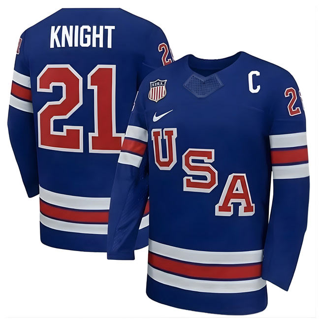 Men's USA 21 Knight Royal 2026 With C Patch Stitched Hockey Jersey