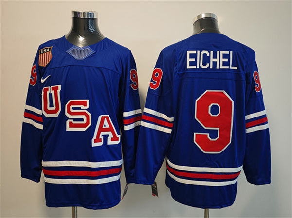 Men's USA 9 Jack Eichel Royal 2025 2026 Stitched Jersey