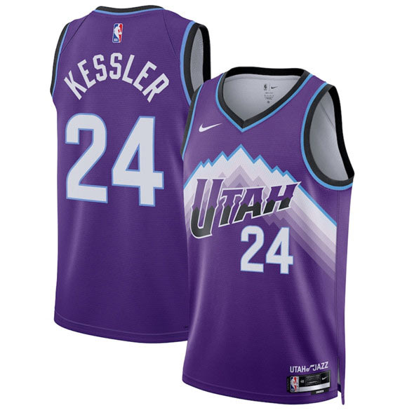 Men's Utah Jazz 24 Walker Kessler Purple 2025 Icon Edition Stitched Basketball Jersey