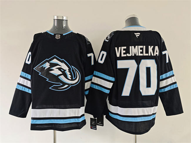 Men's Utah Mammoth 70 Karel Vejmelka Navy 2025 Stitched Jersey