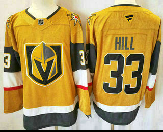 Men's Vegas Golden Knights 33 Adin Hill Gold Authentic Jersey