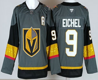 Men's Vegas Golden Knights 9 Jack Eichel Gray Authentic Jersey