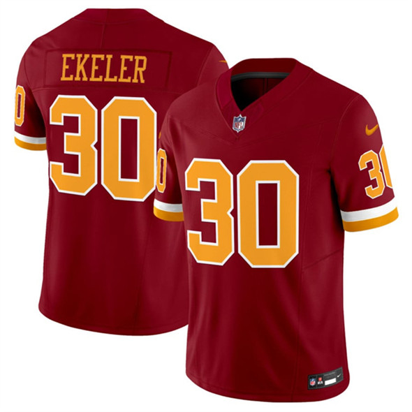 Men's Washington Commanders 30 Austin Ekeler Burgundy 2025 F.U.S.E. Throwback Limited Football Stitched Jersey