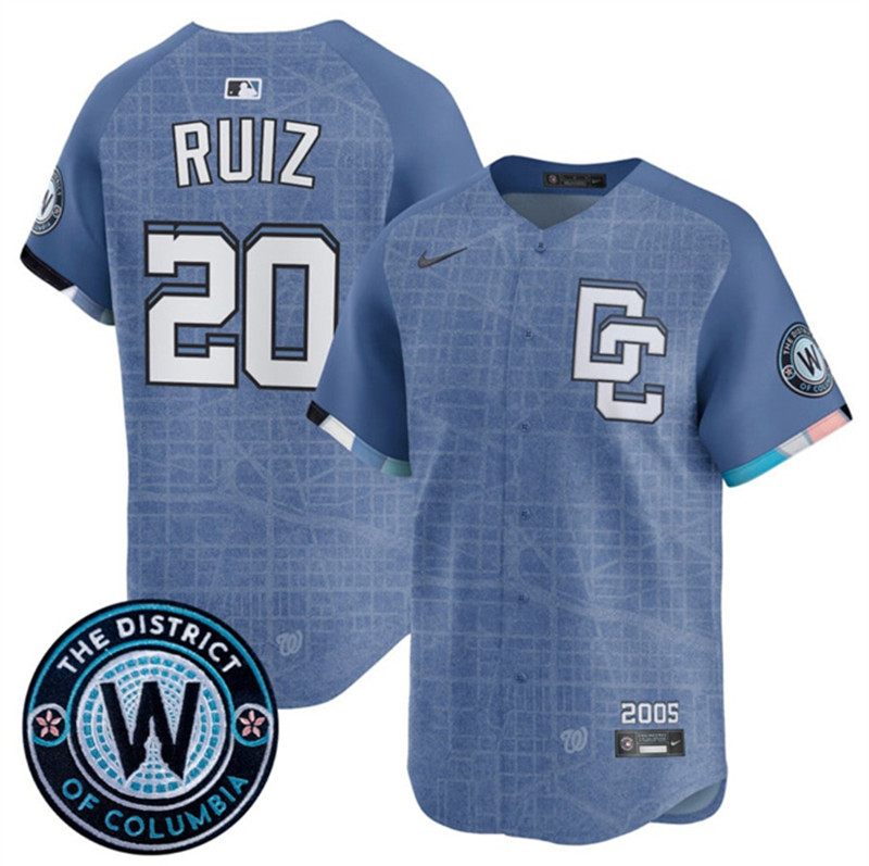 Men's Washington Nationals 20 Keibert Ruiz Blue 2025 City Connect Limited Stitched Baseball Jersey