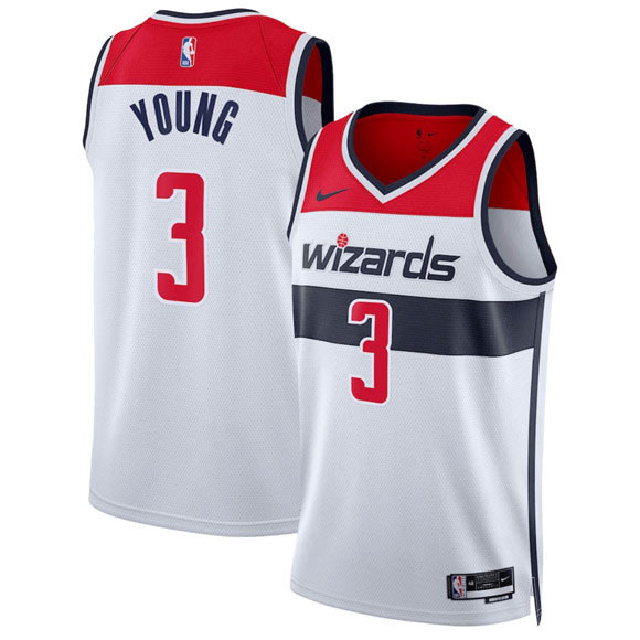 Men's Washington Wizards 3 CJ McCollum White Association Edition Stitched Basketball Jersey