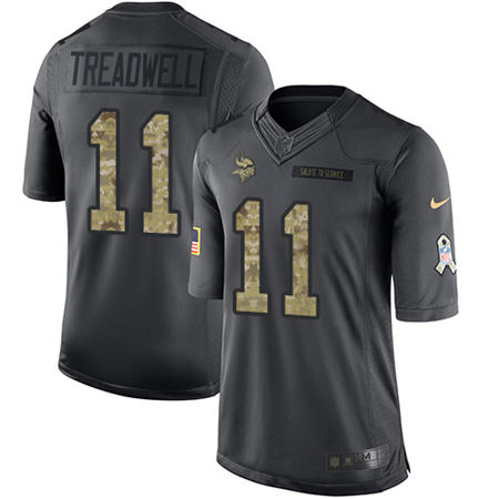 Men Minnesota Vikings 11 Laquon Treadwell Anthracite 2016 Salute to Service Jersey