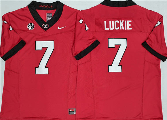 Mens Georgia Bulldogs 7 Lawson Luckie Red 2025 F.U.S.E. Stitched Jersey