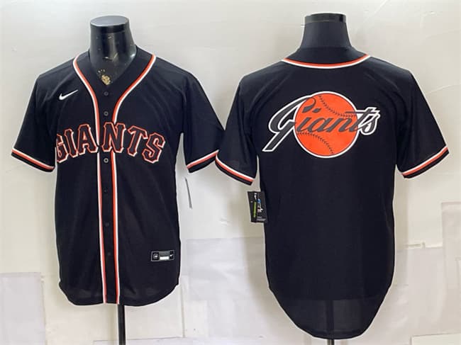 Mens San Francisco Giants Team Big Logo 2026 Fashion Replica Black Out Stitched Baseball Jersey Mens San Francisco Giants Team Big Logo 2026 Fashion Replica Black Out Stitched Baseball Jersey