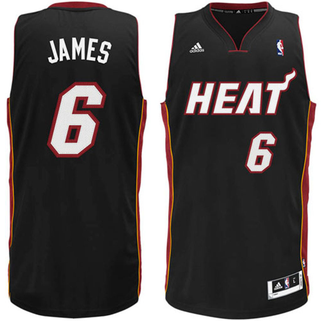 Miami Heat #6 LeBron James Revolution 30 Swingman Black Jersey