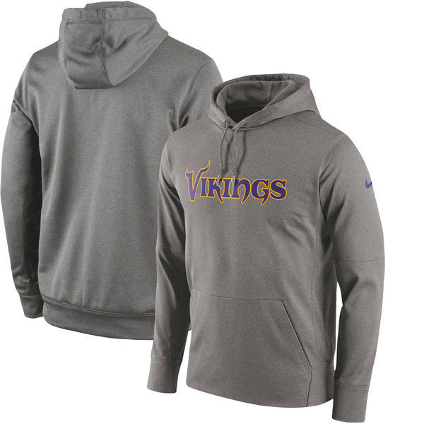 Minnesota Vikings Circuit Wordmark Essential Performance Pullover Hoodie Gray