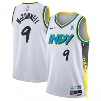 NBA Pacers 9 T.J. McConnell White 2024 25 City Edition Nike Jersey