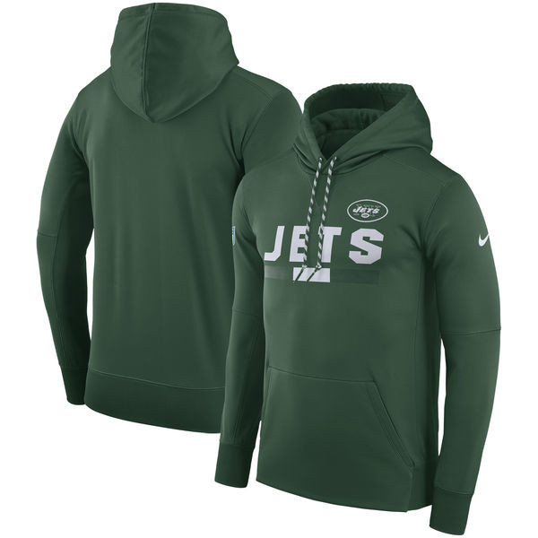 New York Jets Team Name Performance Pullover Hoodie Green