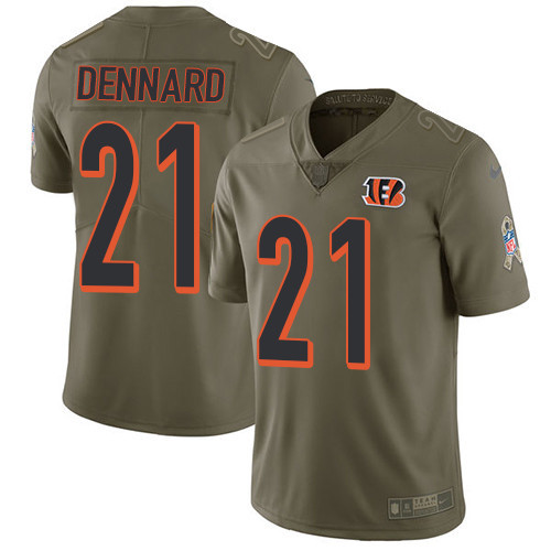 Bengals 21 Darqueze Dennard Olive Salute To Service Limited Jersey