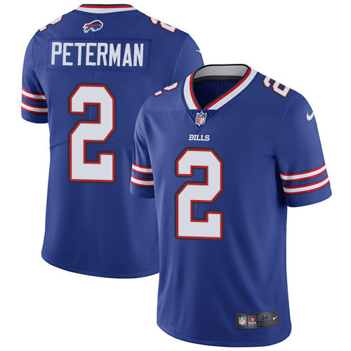 Bills 2 Nathan Peterman Royal Vapor Untouchable Player Limited Jersey