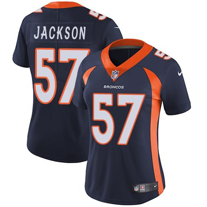 Broncos 57 Tom Jackson Navy Women Vapor Untouchable Limited Jersey