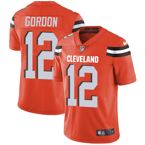 Browns 12 Josh Gordon Orange Vapor Untouchable Player Limited Jersey