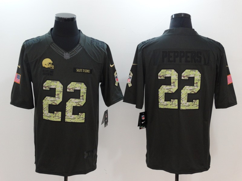  Browns 22 Jabrill Peppers Anthracite Salute To Service Limited Jersey