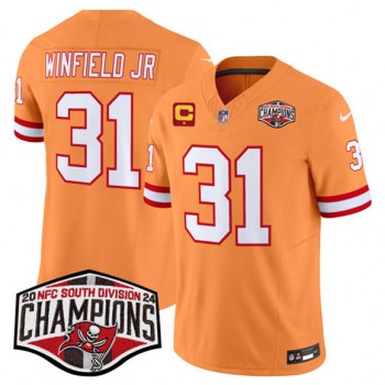 Nike Buccaneers 31 Antoine Winfield Jr. Orange 2024 NFC South Division Champions with C Patch F.U.S.E. Vapor Limited Men Jersey