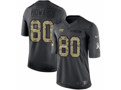 Buccaneers 80 O J Howard Black Men Stitched NFL Limited 2016 Salute to Service