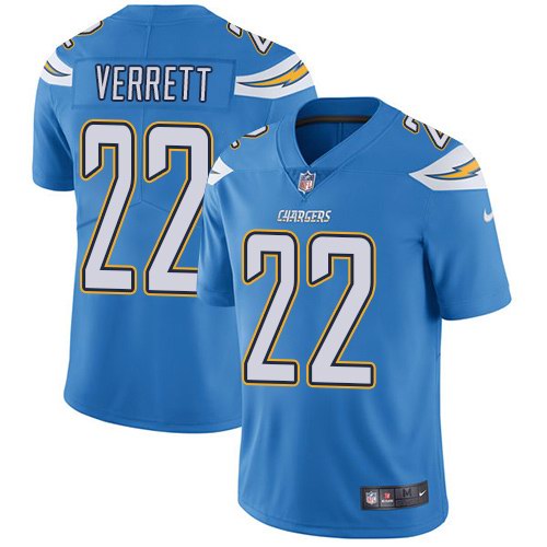 Chargers 22 Jason Verrett Light Blue Vapor Untouchable Limited Jersey