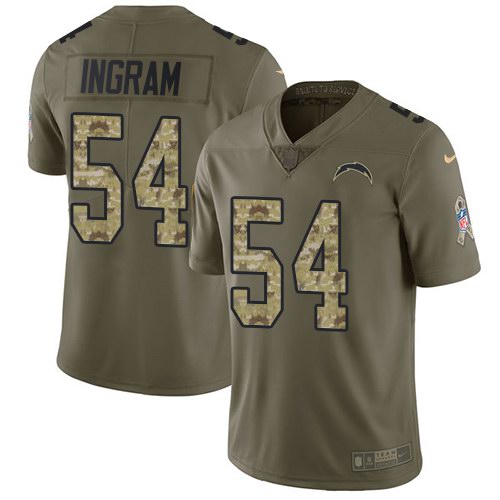  Chargers 54 Melvin Ingram Olive Camo Salute To Service Limited Jersey