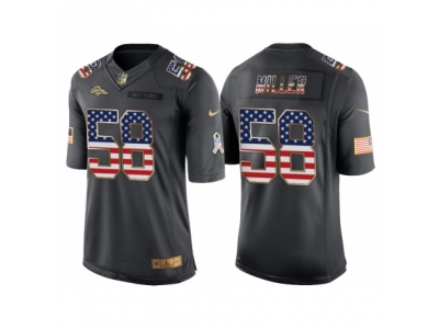 Denver Broncos 58 Von Miller Anthracite Salute to Service USA Flag Fashion Jersey