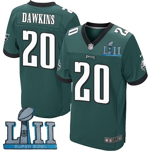 Eagles 20 Brian Dawkins Green 2018 Super Bowl LII Elite Jersey