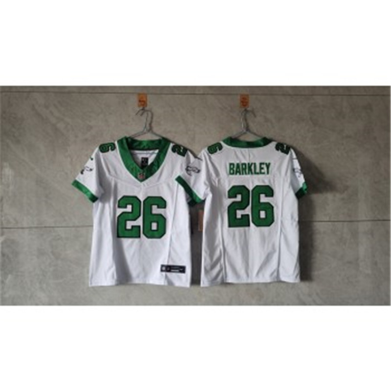 Nike Eagles 26 Saquon Barkley White Green F.U.S.E Vapor Limited Youth Jersey