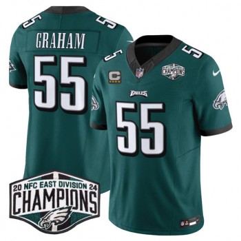 Nike Eagles 55 Brandon Graham Green 2024 NFC East Champions with C Patch F.U.S.E. Vapor Limited Men Jersey