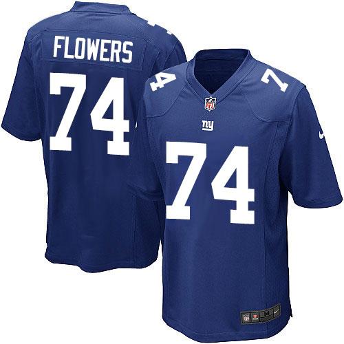 Giants 74 Ereck Flowers Royal Blue Team Color Youth Stitched NFL Elite Jersey