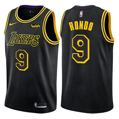 Los Angeles Lakers #9 Rajon Rondo Black NBA Swingman City Edition Jersey