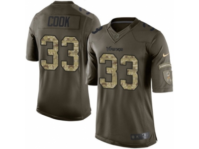 Minnesota Vikings 33 Dalvin Cook Limited Green Salute to Service NFL Jersey