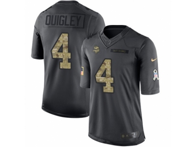  Minnesota Vikings 4 Ryan Quigley Limited Black 2016 Salute to Service NFL Jersey