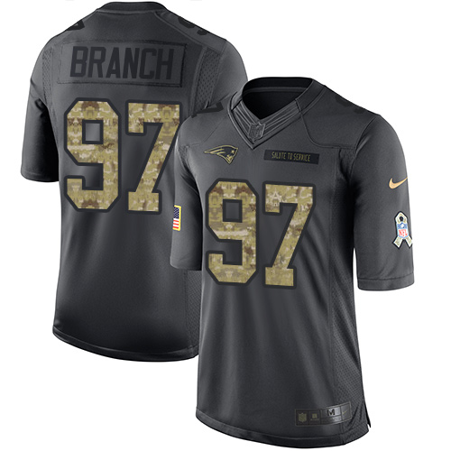 Patriots 97 Alan Branch Black Men Stitched NFL Limited 2016 Salute To Service Jersey