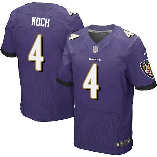Ravens 4 Sam Koch Purple Elite Jersey