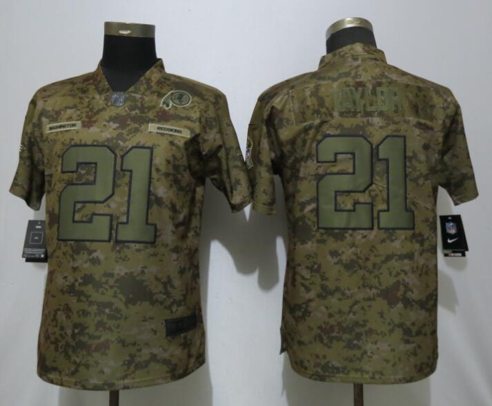 Redskins 21 Sean Taylor Camo Women Salute To Service Limited Jersey