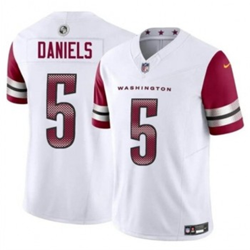 Nike Washington Commandes 5 Jayden Daniels White F.U.S.E. Vapor Limited Jersey