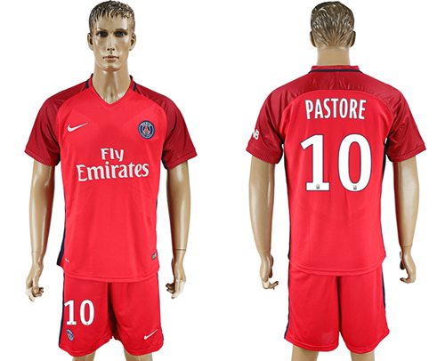 Paris Saint Germain 10 Pastore Red Soccer Club Jersey