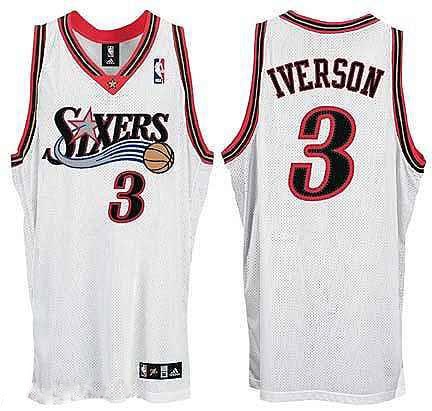 Philadelphia 76ers 3 Allen Iverson White Soul Swingman Jersey