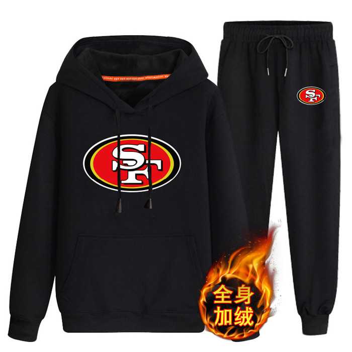 San Francisco 49ers Black Plus Velvet Pullover Hoodie & Pant