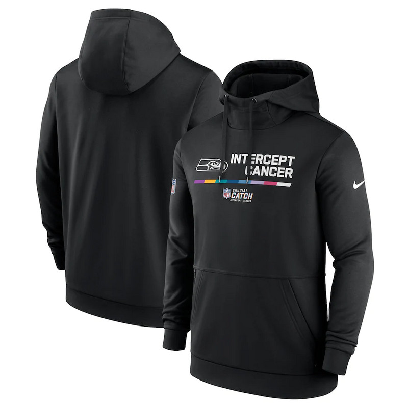 Seattle Seahawks Nike 2022 NFL Crucial Catch Therma Performance Pullover Hoodie Black