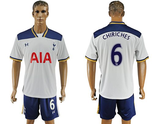 Tottenham Hotspur 6 Chiriches White Home Soccer Club Jersey