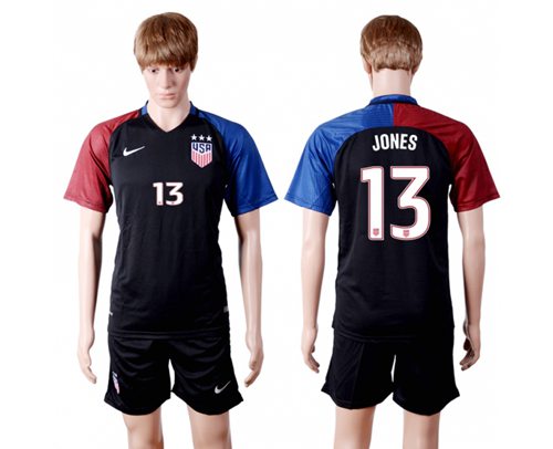 USA 13 Jones Away Three Star Soccer Country Jersey