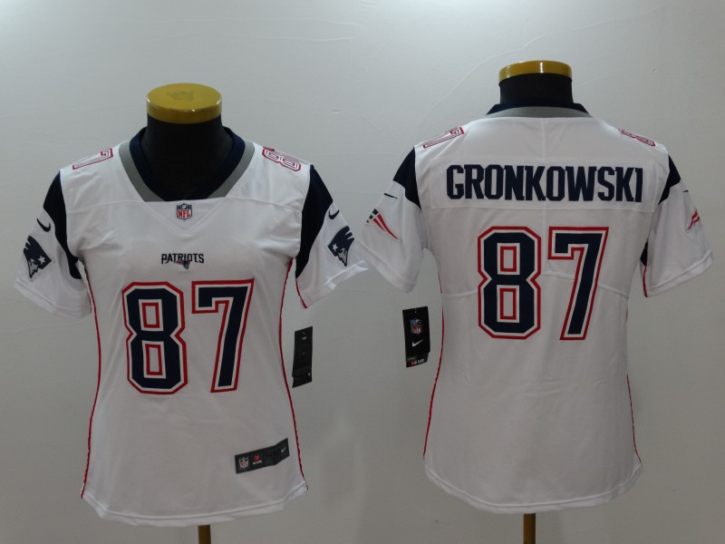 Women's England Patriots #87 Rob Gronkowski White 2017 Vapor Untouchable Limited Stitched Jersey