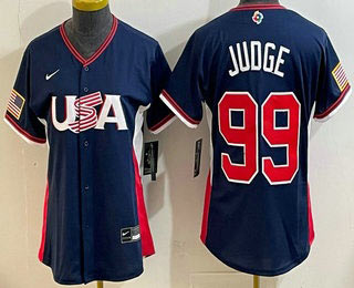 Women's USA 99 Aaron Judge Navy 2026 World Baseball Classic Cool Base Jersey