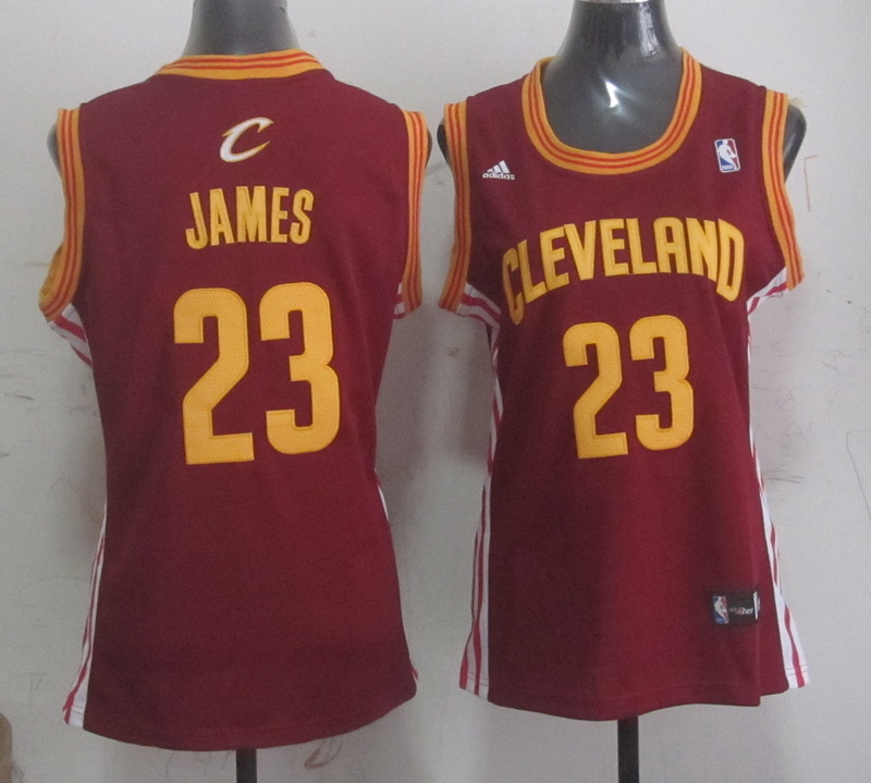 Women Cleveland Cavaliers 23 Lebron James Revolution 30 Swingman Road Red Jersey