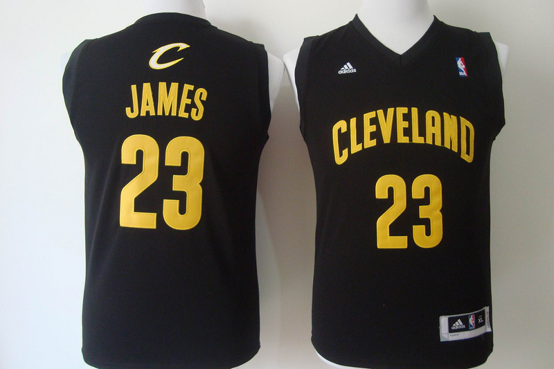 Youth NBA Cleveland Cavaliers 23 Lebron James New Rev30 Black Kids Jersey
