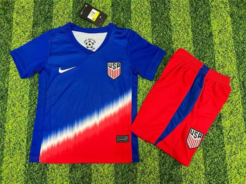 Youth American Team Custom 2024 25 Royal Away Soccer Jersey Suit