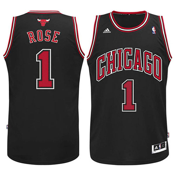 Youth Chicago Bulls 1 Derrick Rose Revolution 30 Swingman Black Jersey